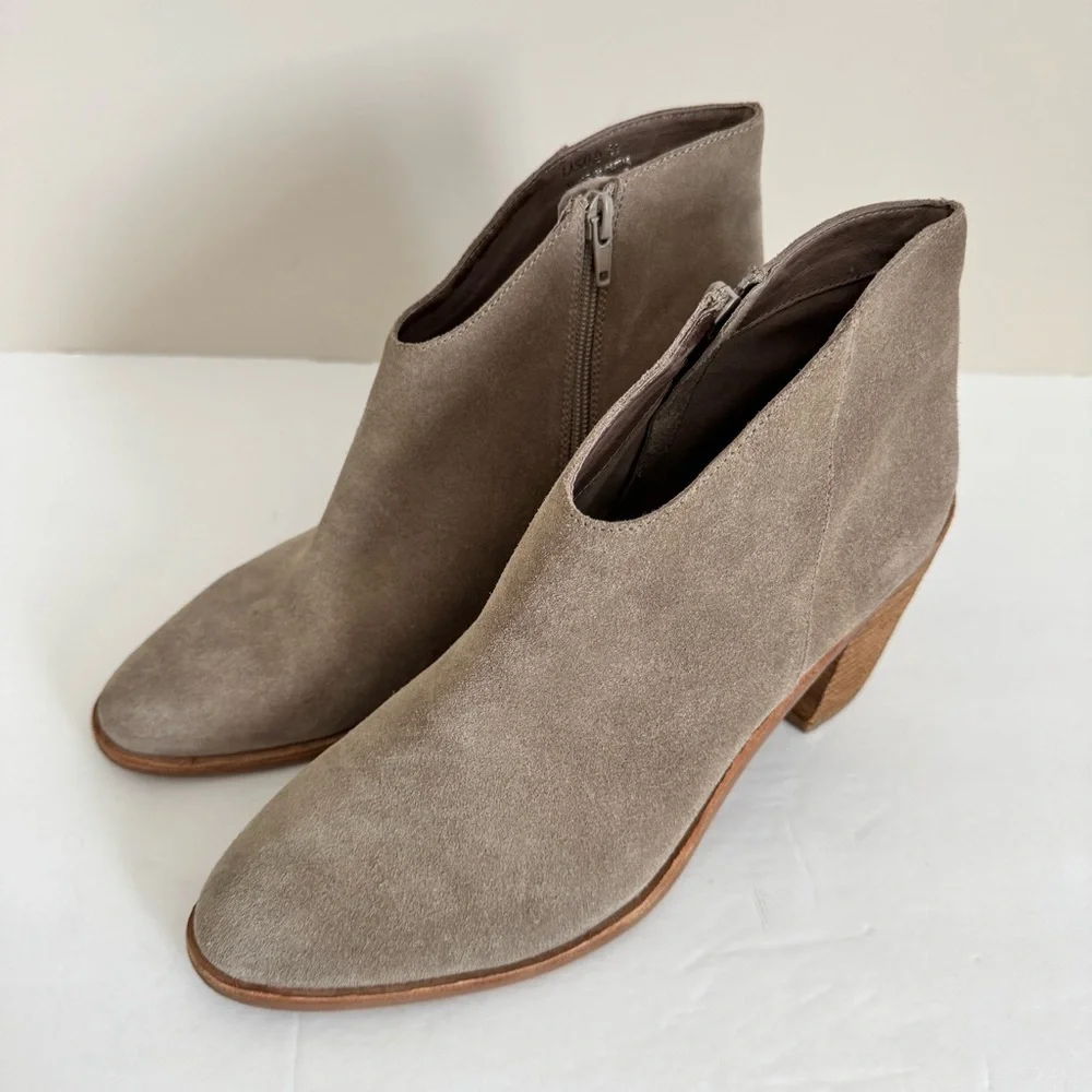Jeffrey Campbell Laszlo Tan Taupe Suede Block heel Ankle Boots 11